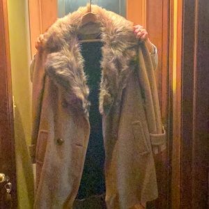 Camel hair fur coat